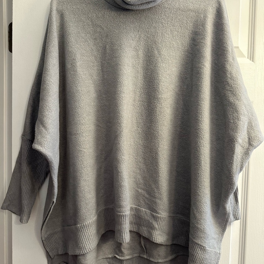 Elegant Gray Cowl Neck Women's Sweater